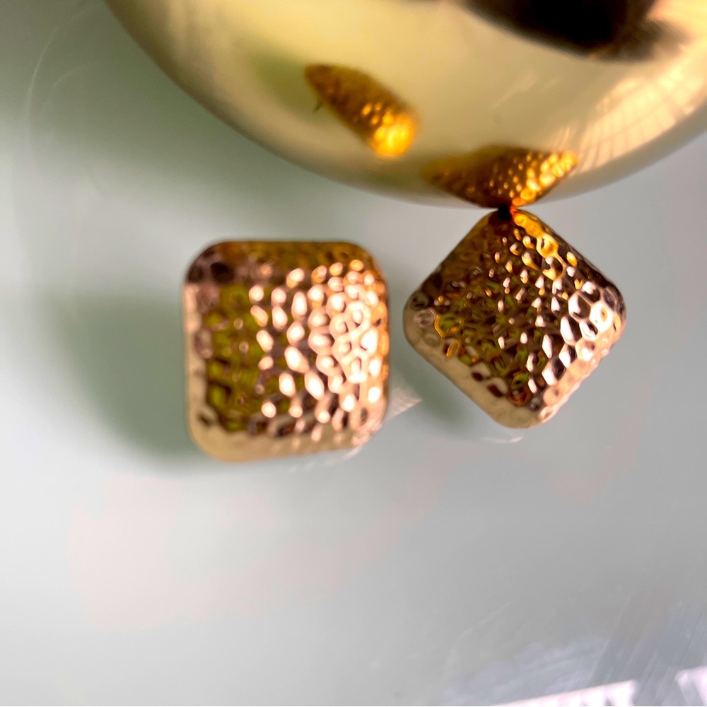 Gold Hammered Studs